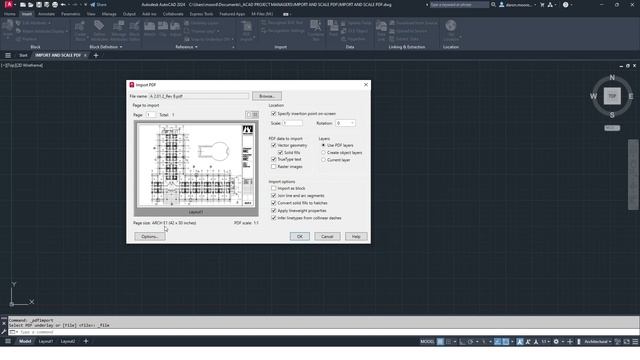 IMPORT PDF INTO AUTOCAD AND ADJUST SCALE смотреть онлайн