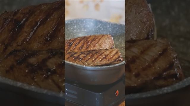 Эксперимент. Стейк из мякоти бедра Мираторг – не советую. Средняя прожарка на сковороде гриль смотреть онлайн