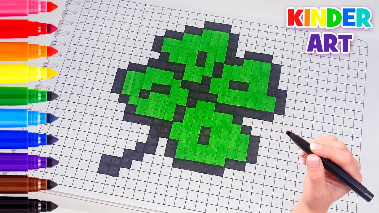 Клевер - Рисунок по клеточкам смотреть онлайн