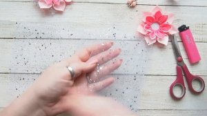 Бантики-цветочки из репсовых лент и фатина МК / ribbon flowers DIY