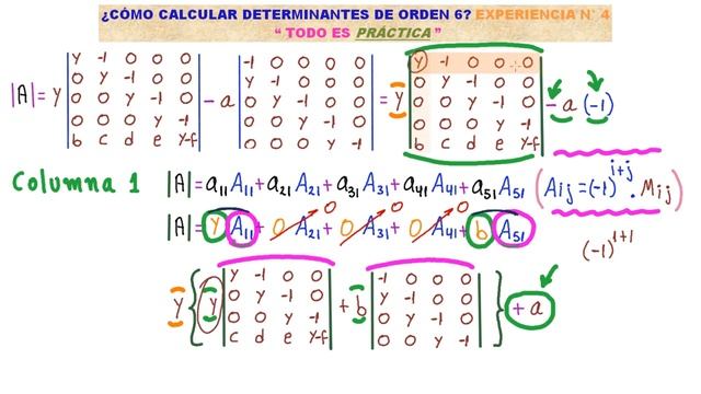 ÁLGEBRA LINEAL. MIRA la forma DE RESOLVER un DETERMINANTE DE 6X6 con LETRAS [ENTRA Y APRENDE MÁS] смотреть онлайн