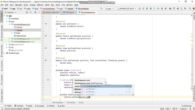 2. Android studion ListView Adapter (Movie Catalogue Version 1) смотреть онлайн
