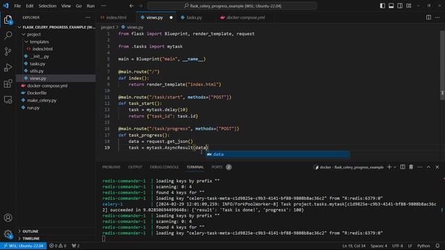 Creating a Progress Bar for Celery Task Progress in a Flask App смотреть онлайн