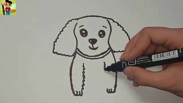 How to draw a DOG easily and simply?/\КАК НАРИСОВАТЬ СОБАКУ ЛЕГКО И ПРОСТО? смотреть онлайн
