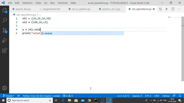 #6 Set And Its Operations In Python смотреть онлайн
