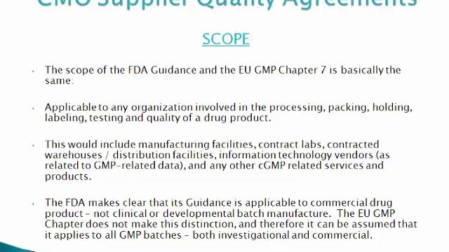 CMO Supplier Quality Agreements How to Comply with new FDA and EU Guidelines for Contract Drug Ma смотреть онлайн