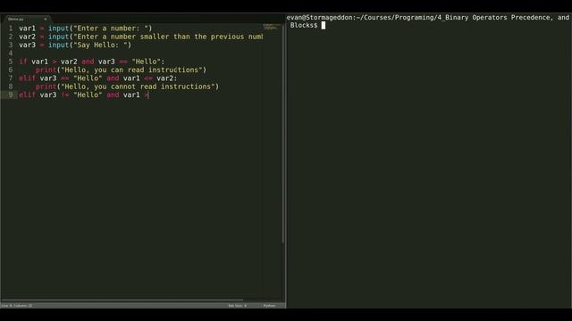 Programming In Python: Binary Operators and Blocks смотреть онлайн