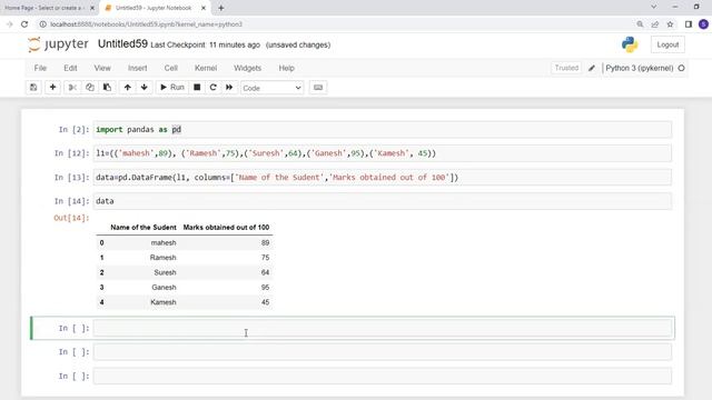Formation of Data Frames from List, Tuple, Set and Dict || Python DS and ML in Hindi || Module 4 смотреть онлайн