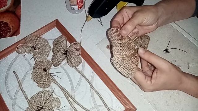 Панно из джута и мешковины. Декор для дома. смотреть онлайн
