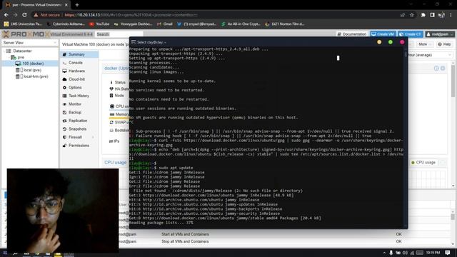 INSTALLISASI DOCKER UBUNTU SERVER 22 VIA PROXMOX смотреть онлайн