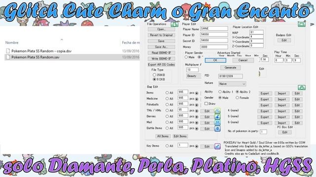 [GUIA] Glitch Gran Encanto (Cute Charm) conseguir Pokemon Shiny en DPPt y HGSS con PokeSav смотреть онлайн