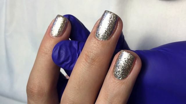 Гель-лак НОВИНКА. Белое золото на ногтях. Металлический оттенок. Золотые блестки смотреть онлайн