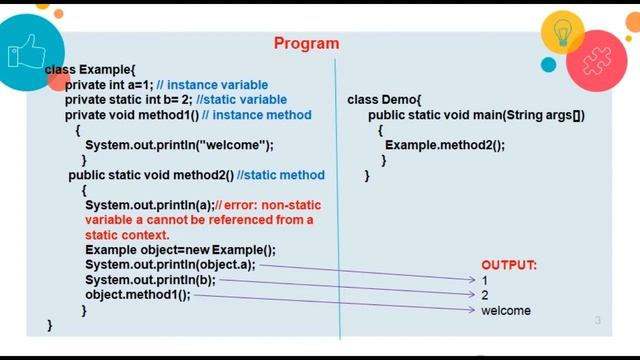 17# Static Method - How to access non static variable and method from a static method in java tamil смотреть онлайн