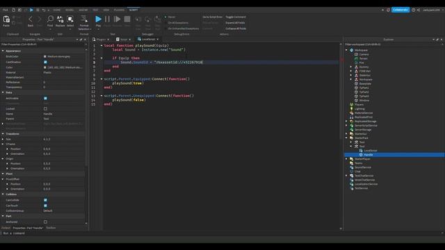 Roblox Studio | How to make a sound play when you equip/unequip a tool смотреть онлайн