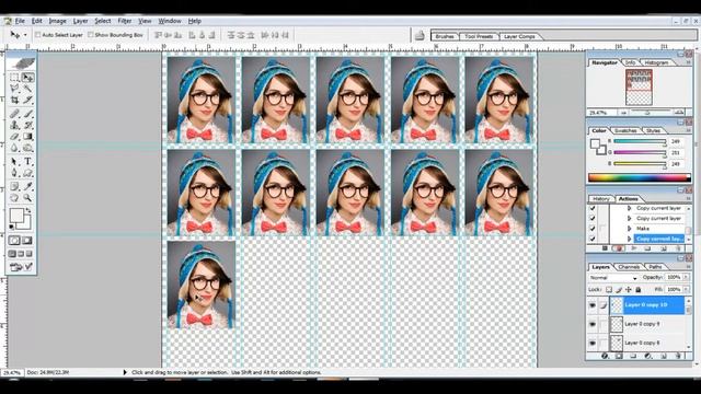 Automatic Passport Size Photo Setting in A4 Paper : Photoshop Actions Video Tutorial смотреть онлайн