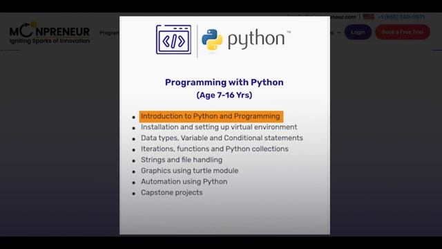 Introducing Programming With Python - Summer Camp (For 7-16 Years) | Moonpreneur смотреть онлайн