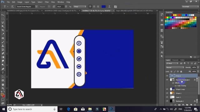 HOW TO MAKE BUSINESS CARD ADOBE PHOTOSHOP CC 2015 #ALKHALIIJI #DESIGNS смотреть онлайн