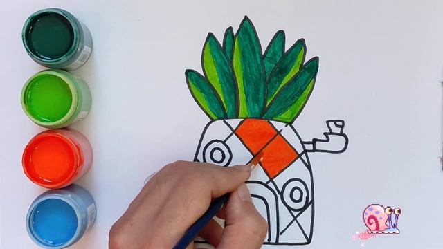 spongebob's house : How to draw and coloring Spongebob's house #easycoloring смотреть онлайн