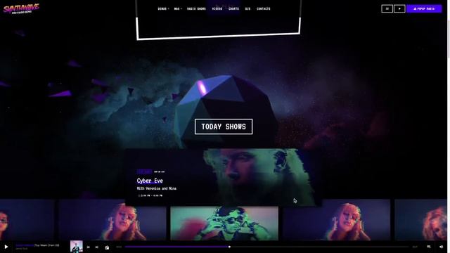 Synthwave radio station WordPress template [ Pro Radio ] смотреть онлайн