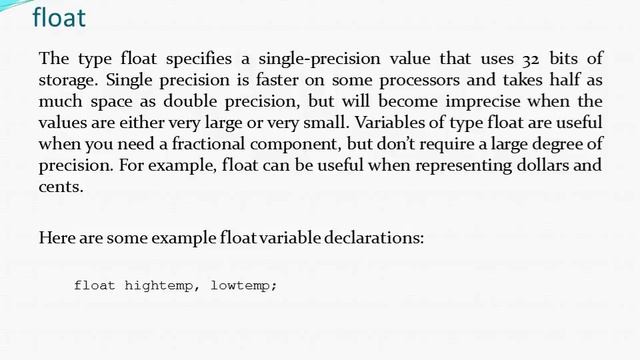 Floating Point Types - Java (float, double) смотреть онлайн