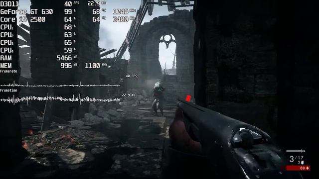 Battlefield 1 (Singleplayer). FPS Test Nvidia GeForce GT 630 (Intel Core i5 2500) смотреть онлайн