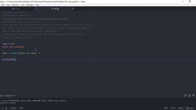 Curso Python: ex2 - Script смотреть онлайн