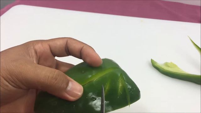 How To Make Bell Pepper Leaf & Flower Garnish смотреть онлайн