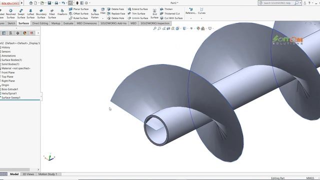SolidWorks Tutorial #2 | 3D Model Helix Basic Beginners смотреть онлайн