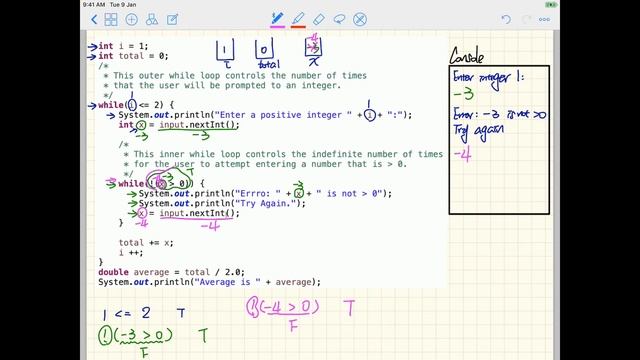 CS1B Java Tutorial 24 while loop with user inputs, Error Handling using nested while loop, Use of B смотреть онлайн