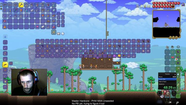 Terraria Speedrun Master hardcore All pre hardmode bosses No glitches Unseeded 1:37:16 смотреть онлайн