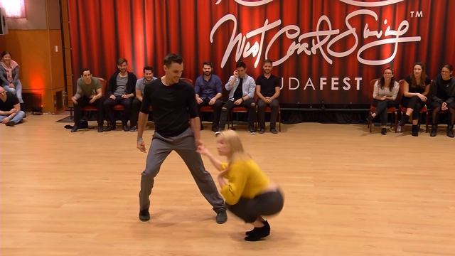 Glenn Ball & Victoria Henk - BudaFest 2019 Invitiational Jack & Jill Show - West Coast Swing Dance смотреть онлайн