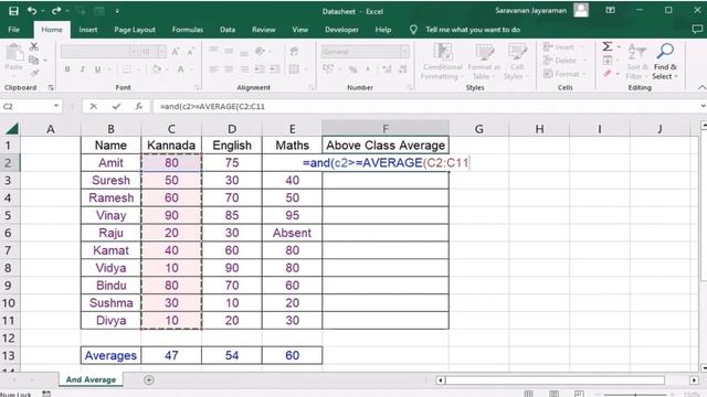 Excel AND & AVERAGE Function | Excel average formula смотреть онлайн