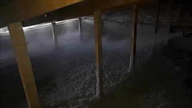 Влажное напыление Эковатой зимой смотреть онлайн