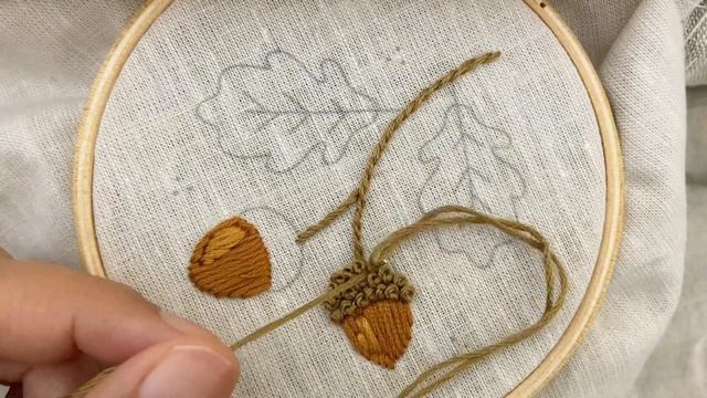 Hand embroidery for beginners - FREE Autumn Pattern - Acorn смотреть онлайн