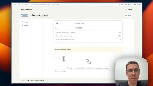 App to report monthly progress to VCs - completed application demo смотреть онлайн