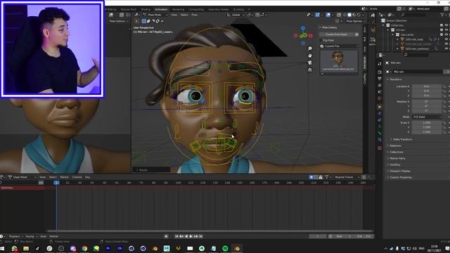 Como usar a Nova Pose Library no Blender 3.0 смотреть онлайн