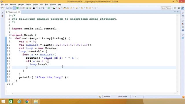 Scala - Break Statement смотреть онлайн