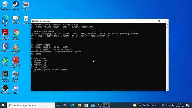 instalacao pygame em windows смотреть онлайн