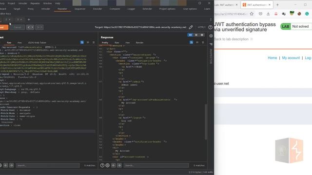 JWT authentication bypass via unverified signature смотреть онлайн