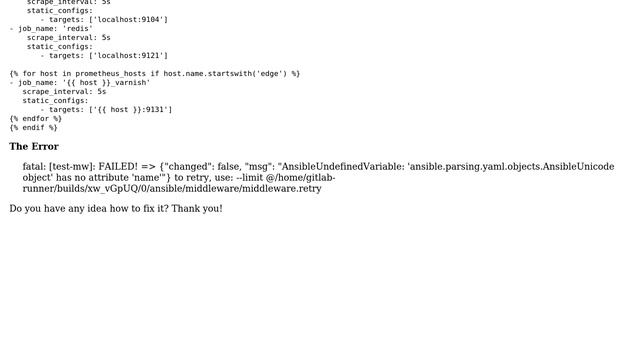 Ansible variables template issue смотреть онлайн