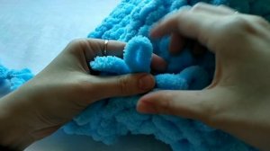 Обвязка пледа из пряжи Alize Puffy