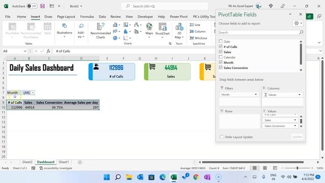 Daily Sales Dashboard in Excel смотреть онлайн
