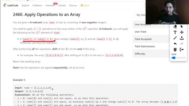 Leetcode 2460 || Apply Operations to an Array || Leetcode Contest Easy || Array|| CPP смотреть онлайн