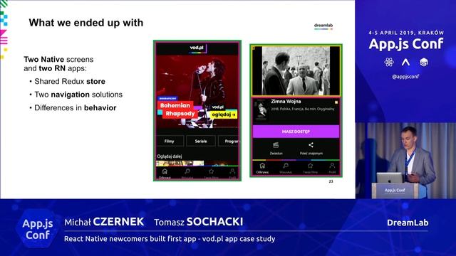 React Native newcomers built first app – vod.pl app case study, Michał Czernek & Tomasz Sochacki смотреть онлайн