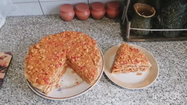 Очень вкусный закусочный торт из кабачковых блинчиков и фаршем а'ля болоньезе!С подсчётом КБЖУ. смотреть онлайн