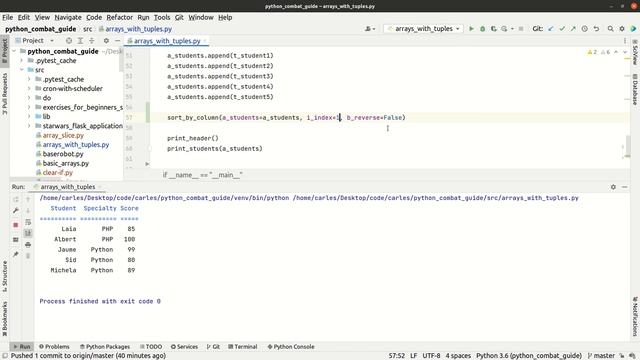 Python working and sorting Arrays with data in Tuples смотреть онлайн