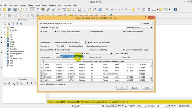 Adding XY data from excel file to QGIS Software. 20200709 смотреть онлайн