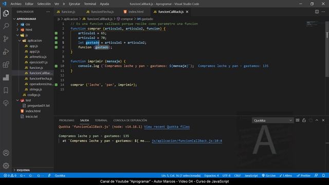 Aprogramar con JavaScript - 16 Funciones callback смотреть онлайн