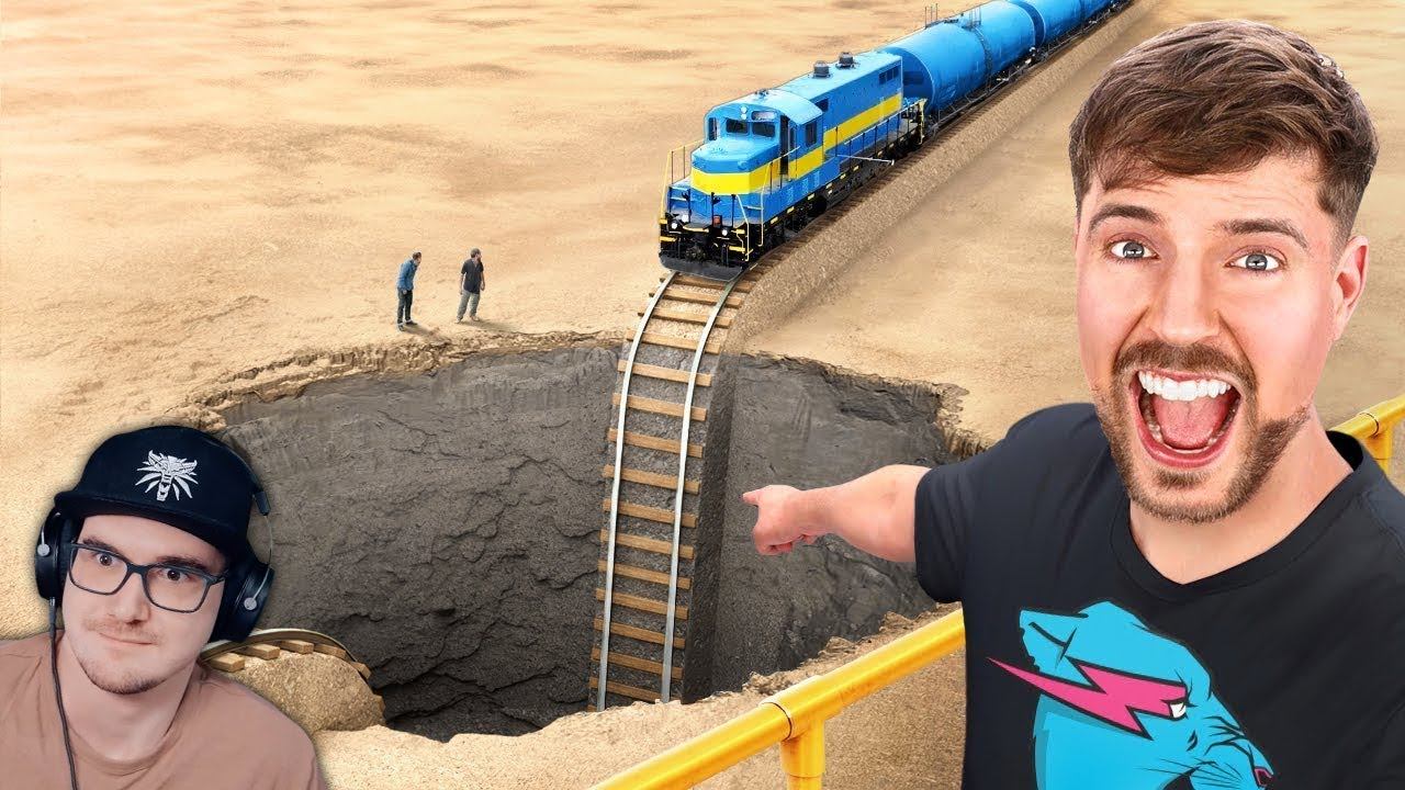 MrBeast ► Поезд Vs Огромная Пропасть ( МР БИСТ ) | Реакция