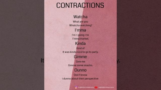 Make your English sentences modernistic by using these contractions. смотреть онлайн